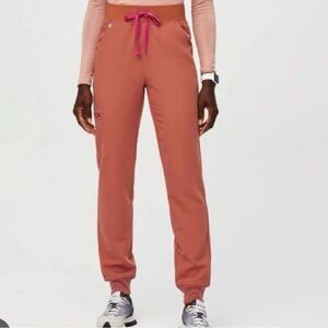 Figs High Waisted Zamora Terracotta Jogger Scrub Pants 2.0 Petite Size XS
